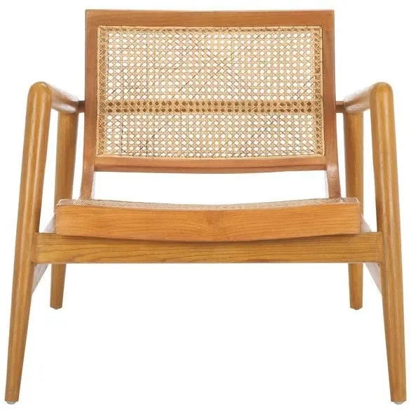 Ender Sungkai Wood Accent Chair in Natural with Rattan Weave - The Mayfair Hall