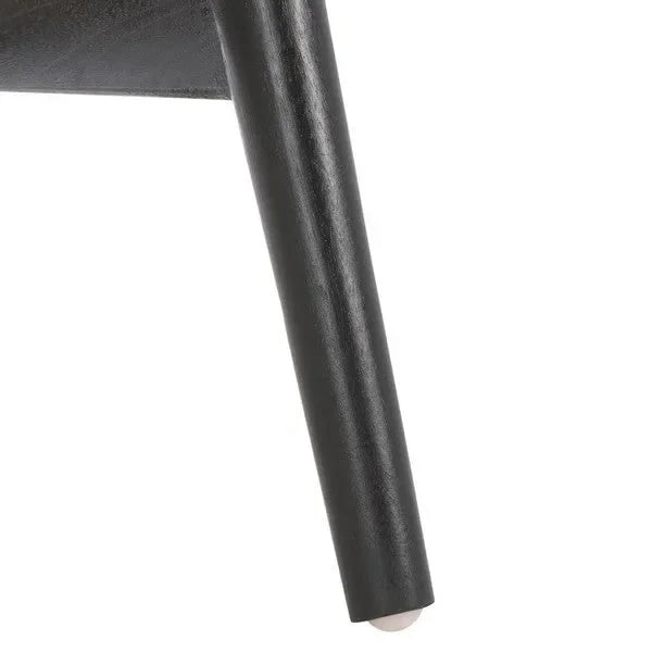 Ender Sungkai Wood Accent Chair in Black with Rattan Weave - The Mayfair Hall