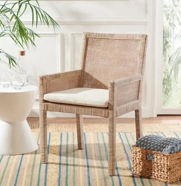 Sarai Wood Accent Chair in Gray White Wash - The Mayfair Hall