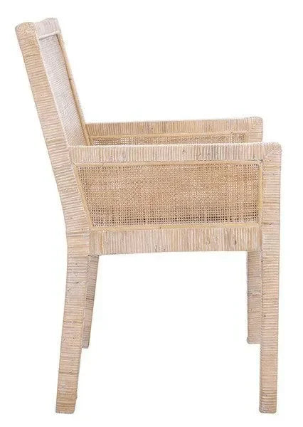 Sarai Wood Accent Chair in Gray White Wash - The Mayfair Hall