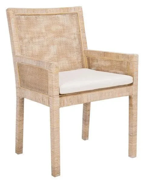Sarai Wood Accent Chair in Gray White Wash - The Mayfair Hall