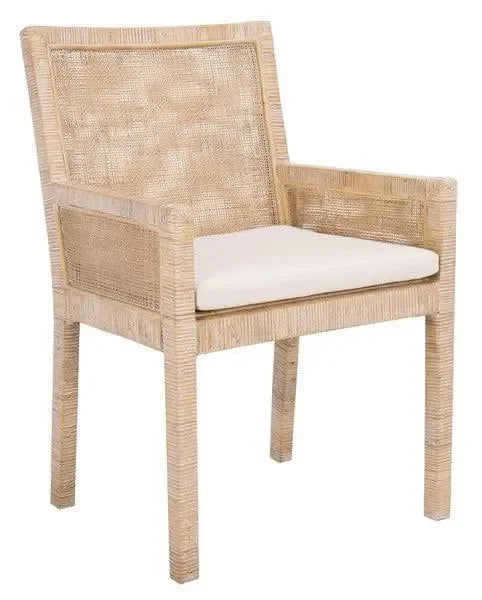 Sarai Wood Accent Chair in Gray White Wash - The Mayfair Hall