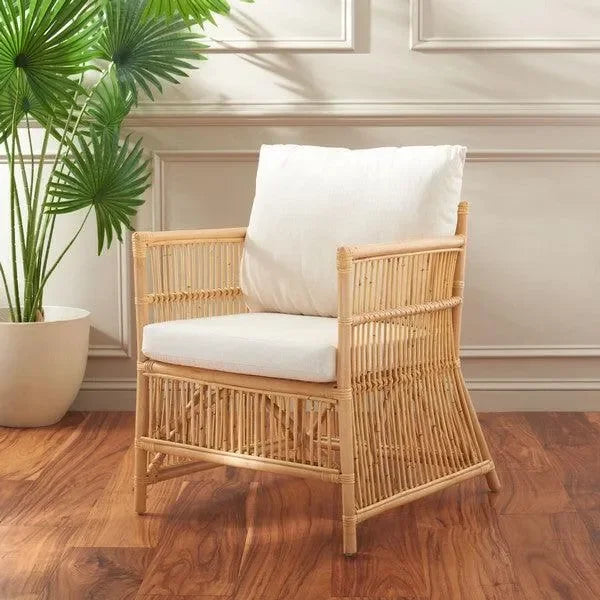 Alvis Rattan Accent Chair in Natural - The Mayfair Hall