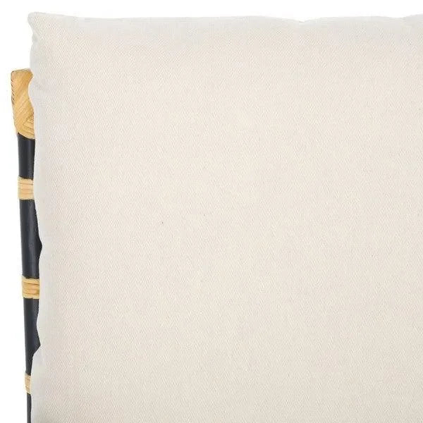 Meara Rattan Accent Chair in Black and White - The Mayfair Hall