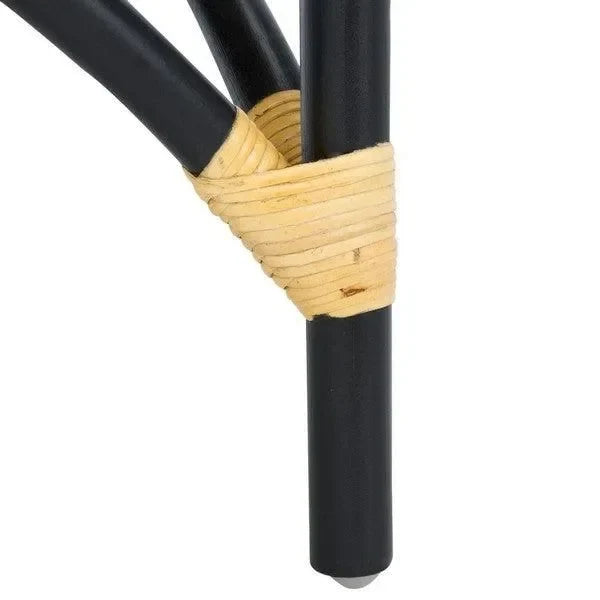 Meara Rattan Accent Chair in Black and White - The Mayfair Hall