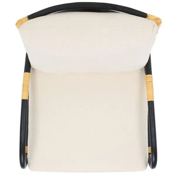 Meara Rattan Accent Chair in Black and White - The Mayfair Hall