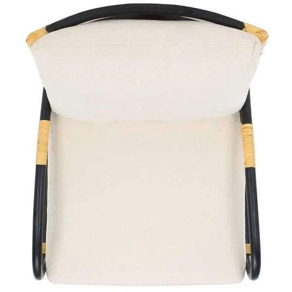 Meara Rattan Accent Chair in Black and White - The Mayfair Hall