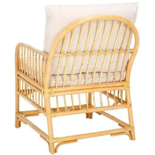 Reiley Rattan Accent Chair in White and Natural - The Mayfair Hall
