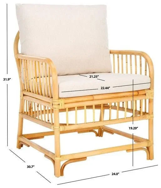 Reiley Rattan Accent Chair in White and Natural - The Mayfair Hall