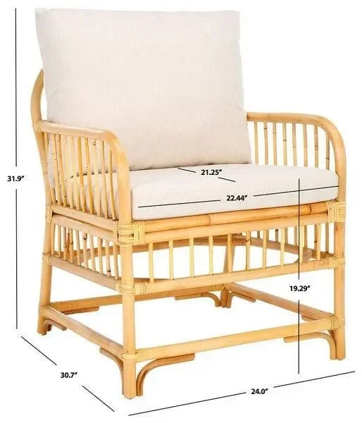 Reiley Rattan Accent Chair in White and Natural - The Mayfair Hall