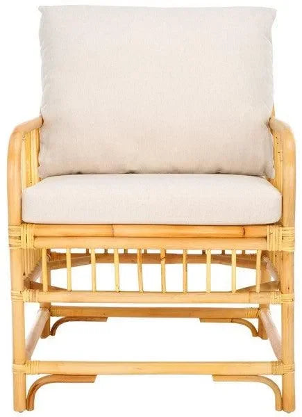 Reiley Rattan Accent Chair in White and Natural - The Mayfair Hall