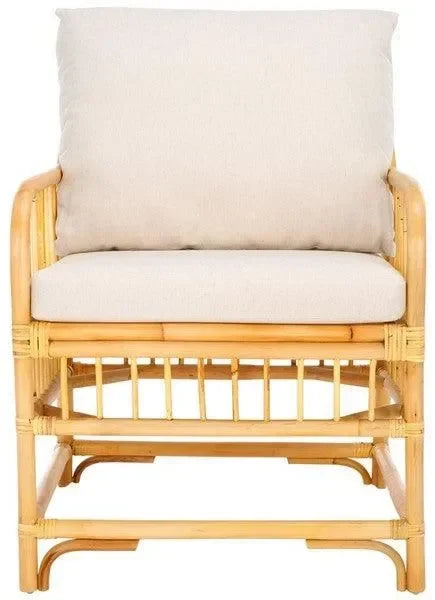 Reiley Rattan Accent Chair in White and Natural - The Mayfair Hall
