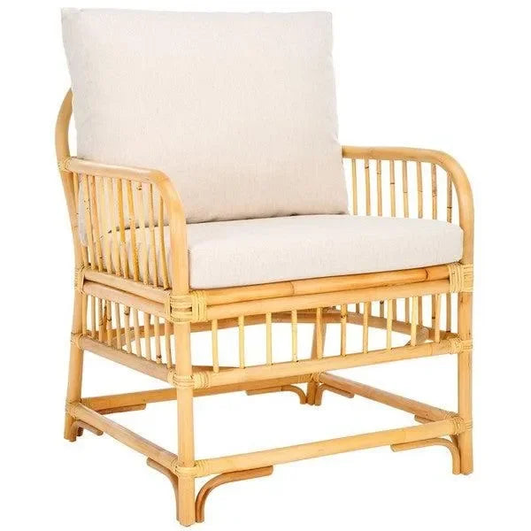 Reiley Rattan Accent Chair in White and Natural - The Mayfair Hall