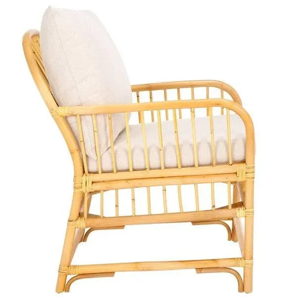 Reiley Rattan Accent Chair in White and Natural - The Mayfair Hall