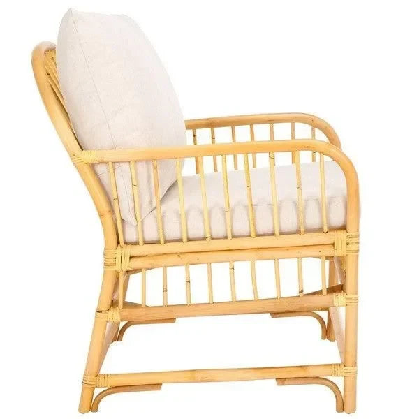 Reiley Rattan Accent Chair in White and Natural - The Mayfair Hall