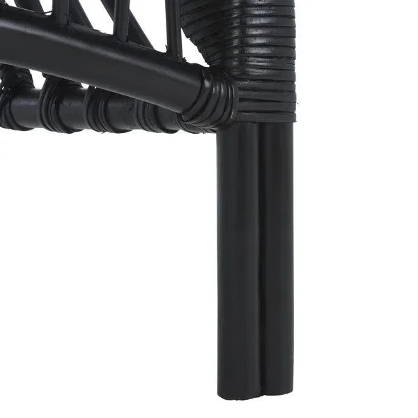 Aragorn Rattan Accent Chair in Black with Cushion - The Mayfair Hall