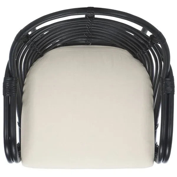Aragorn Rattan Accent Chair in Black with Cushion - The Mayfair Hall