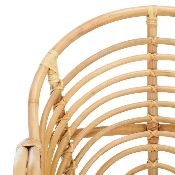 Aragorn Rattan Accent Chair in White with Cushion - The Mayfair Hall