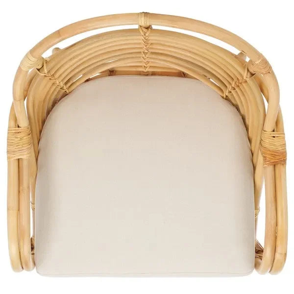 Aragorn Rattan Accent Chair in White with Cushion - The Mayfair Hall