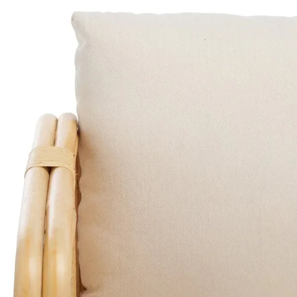 Alybeth Rattan Accent Chair in White with Cushion - The Mayfair Hall