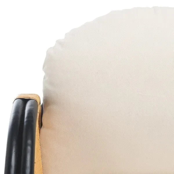 Constella Rattan Accent Chair in White/Black with Cushion - The Mayfair Hall
