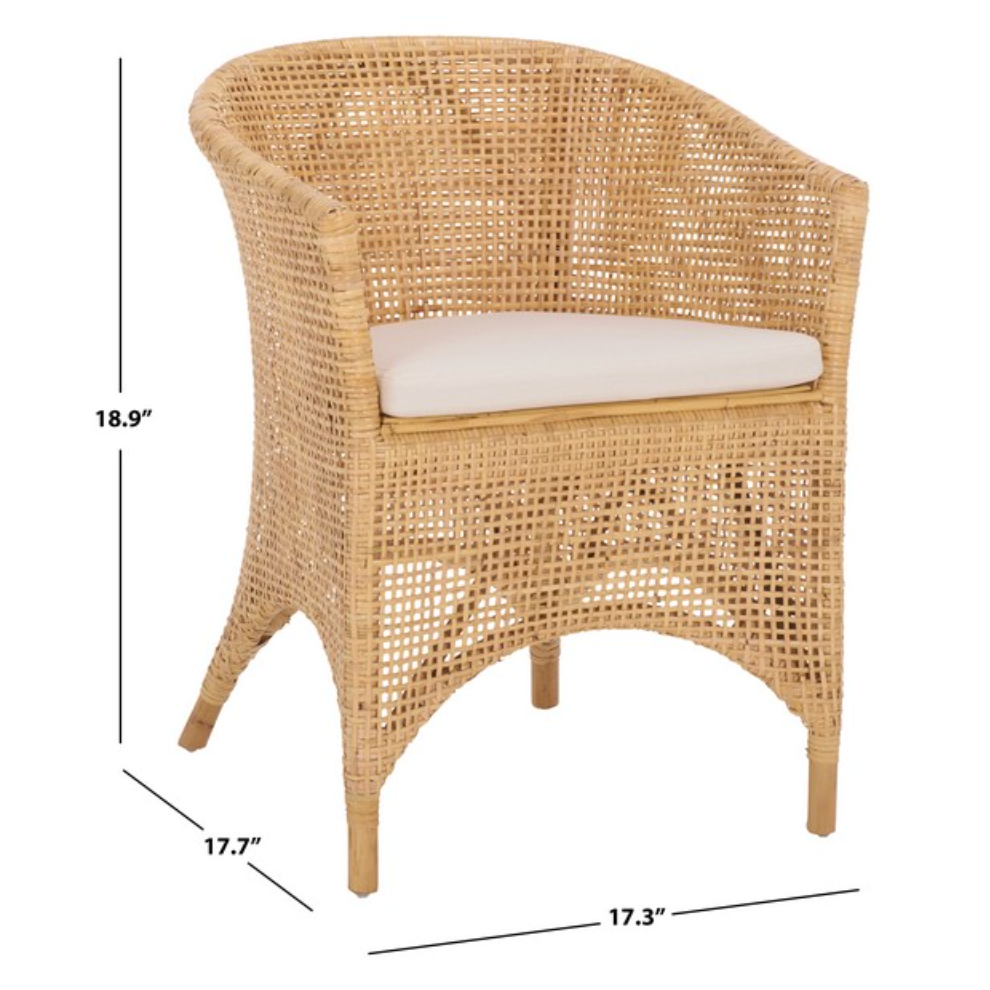 Taina Accent Chair in Natural and White
