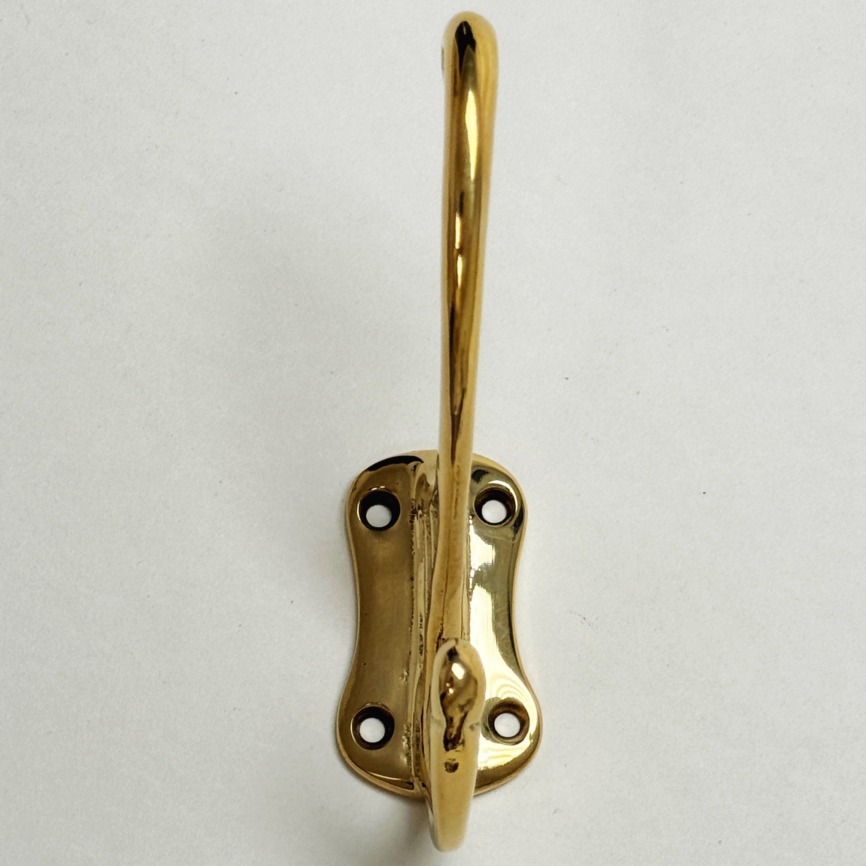 Polished Unlacquered Brass "Double" Wall Hook