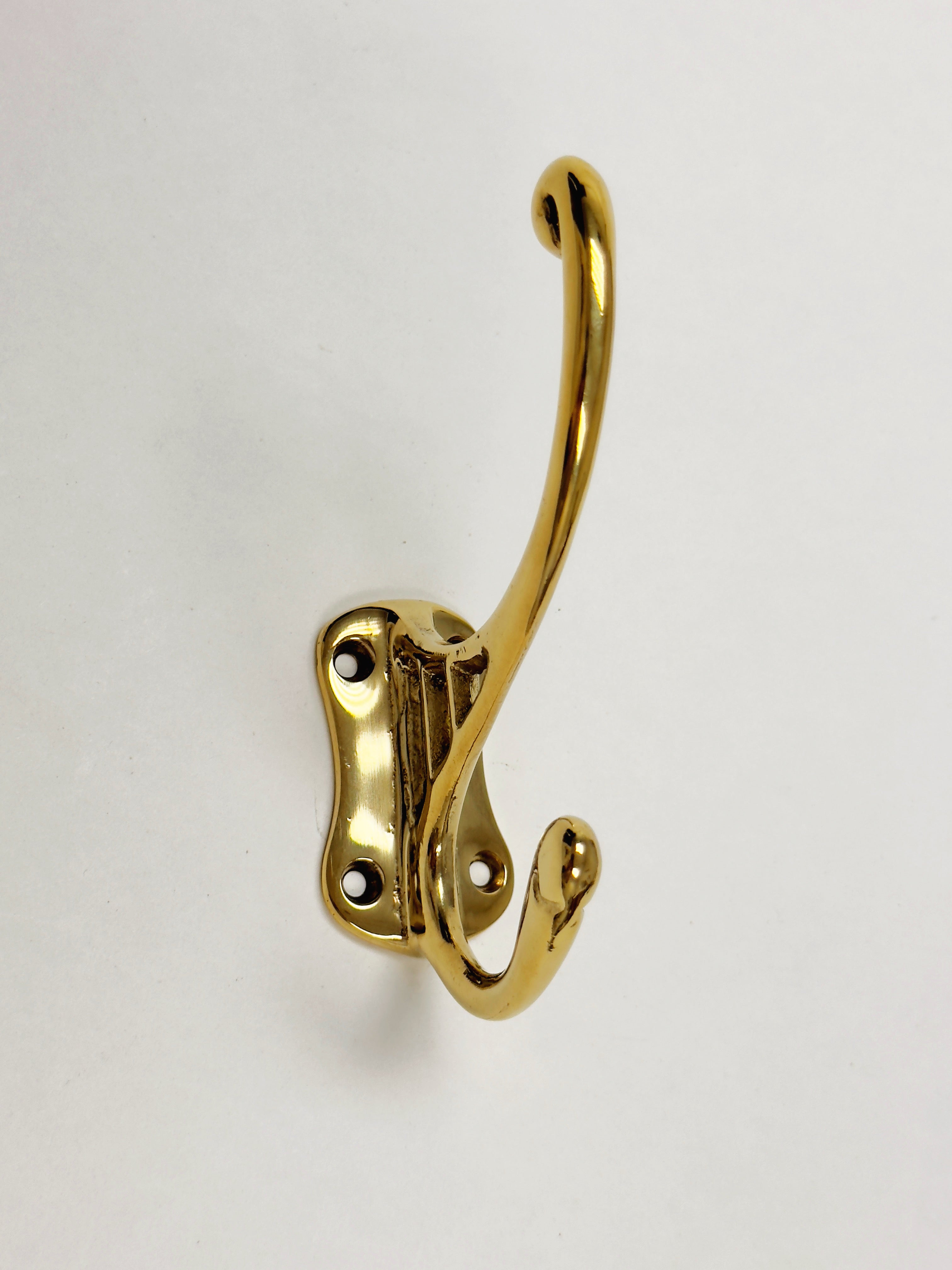 Polished Unlacquered Brass "Double" Wall Hook