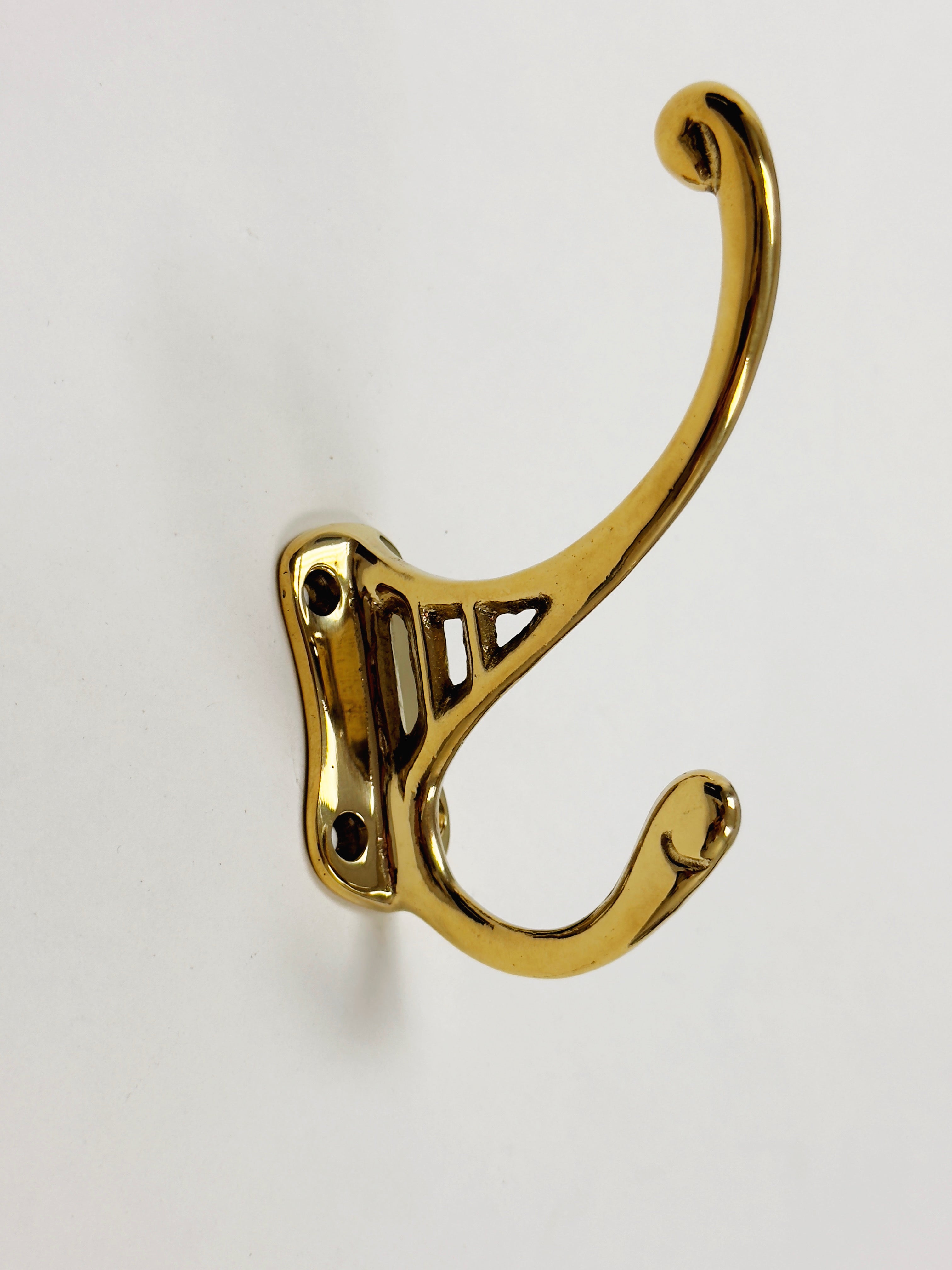 Polished Unlacquered Brass "Double" Wall Hook