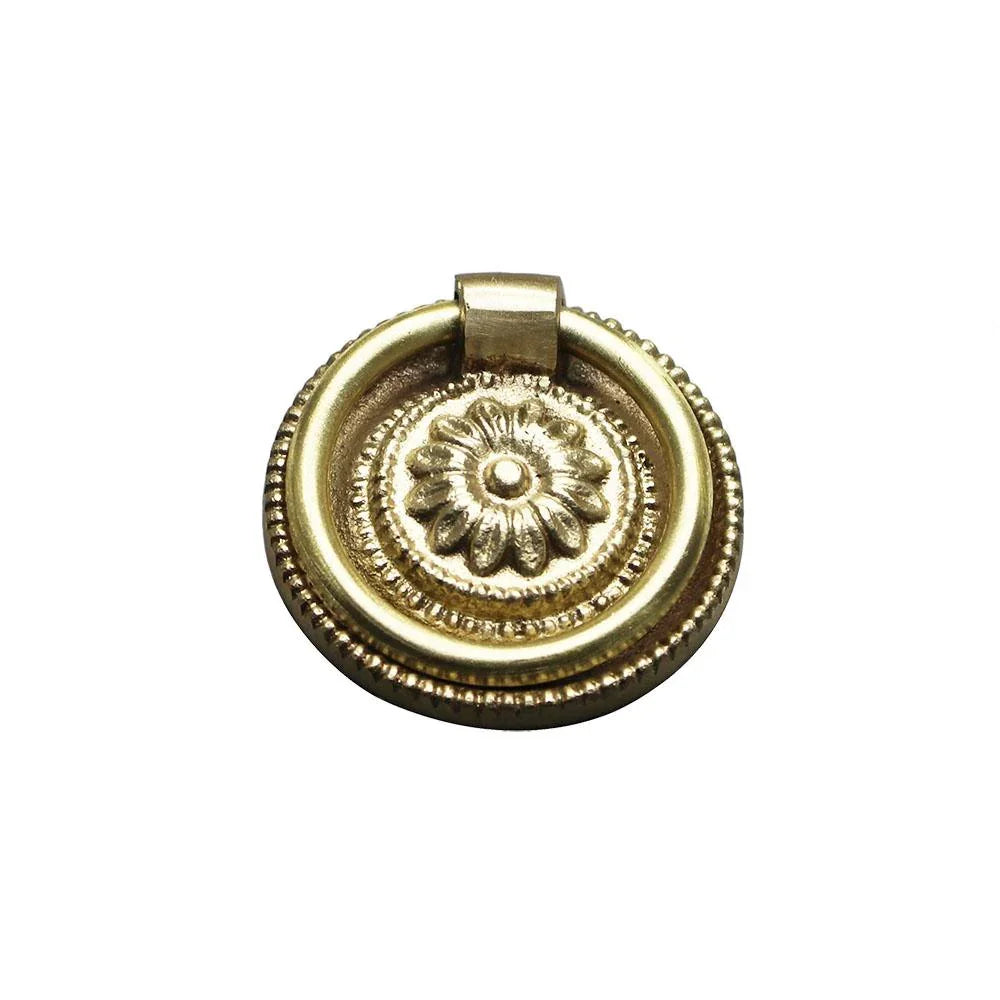 Traditional Rosette Ring Pull, Brass - The Mayfair Hall