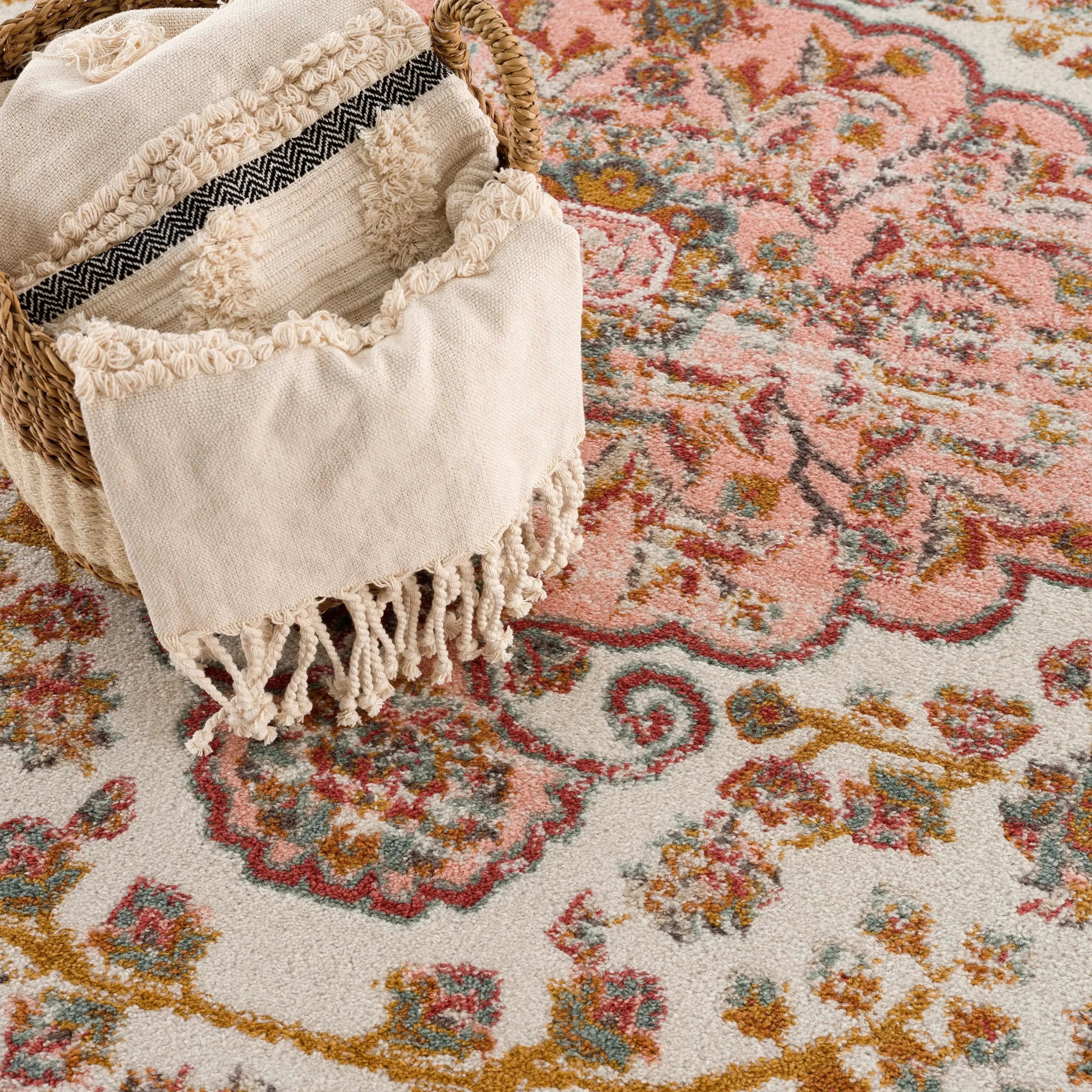 Oark Floral Medallion Area Rug - The Mayfair Hall