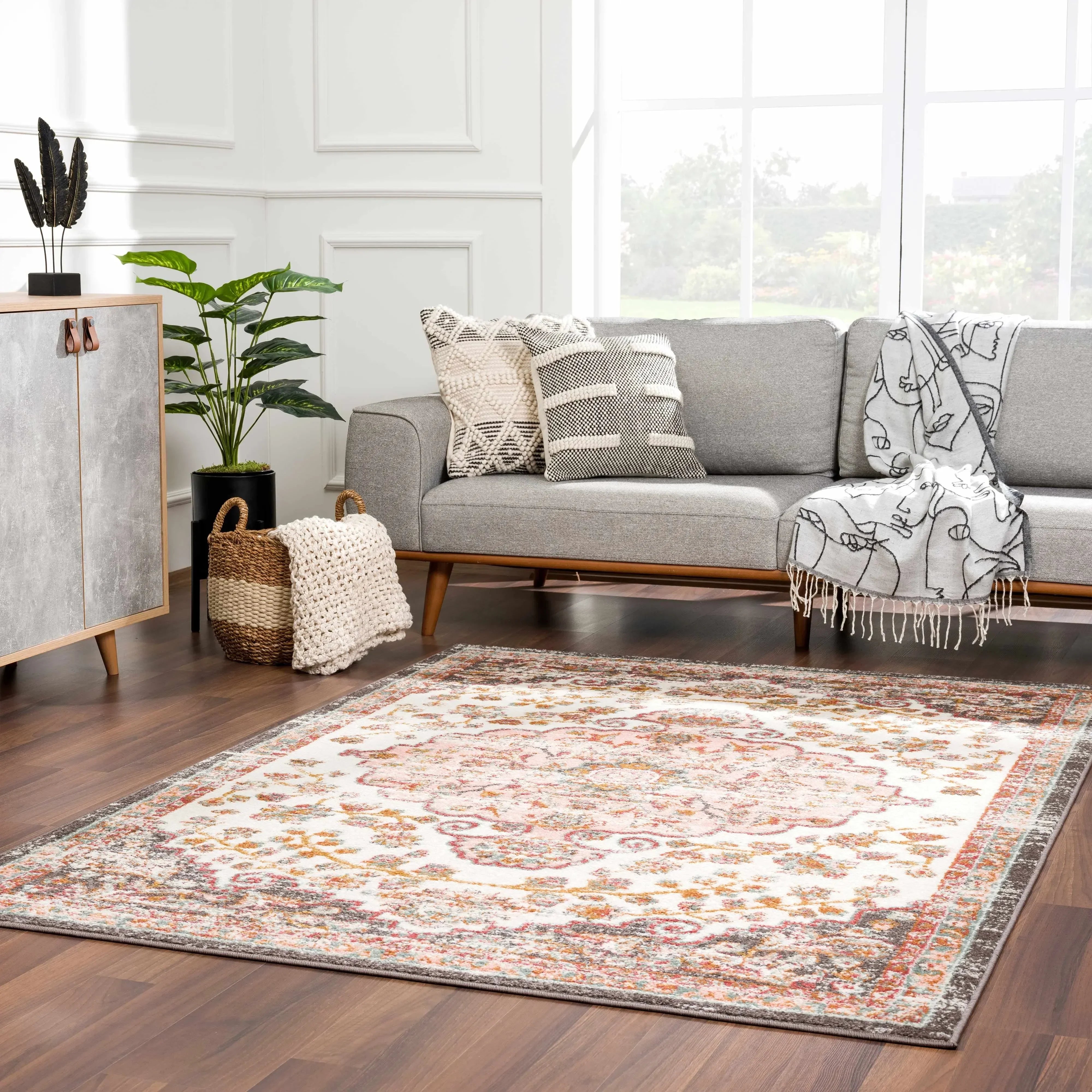 Oark Floral Medallion Area Rug - The Mayfair Hall