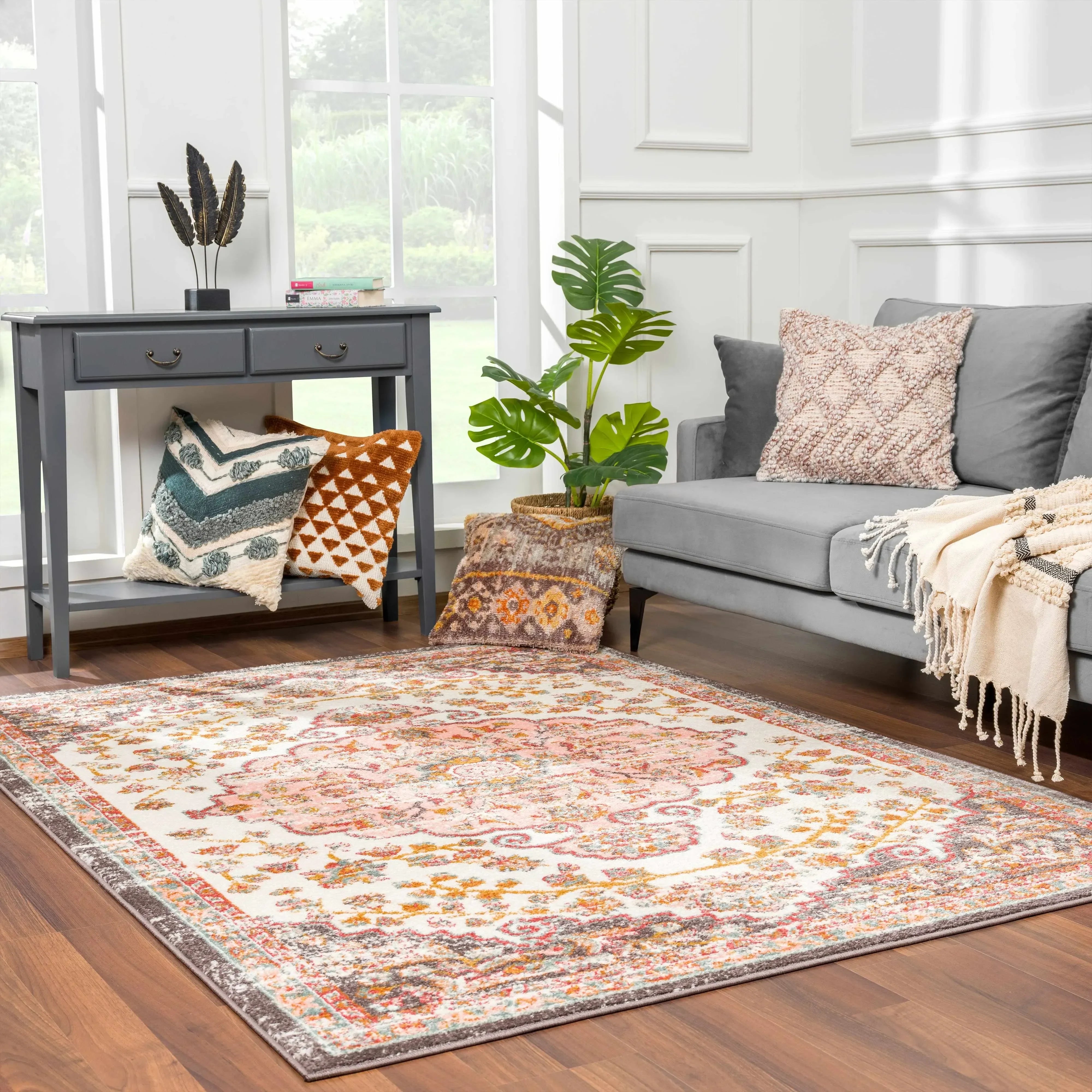 Oark Floral Medallion Area Rug - The Mayfair Hall