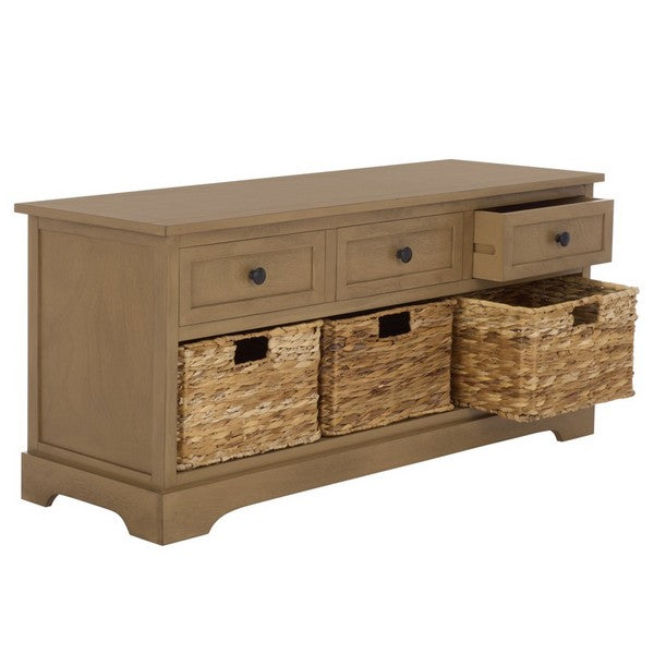 Damien 3 Drawer Storage Bench in Desert Brown