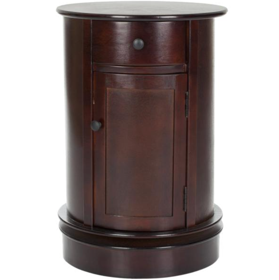 Tabitha Swivel Accent Table in Dark Cherry