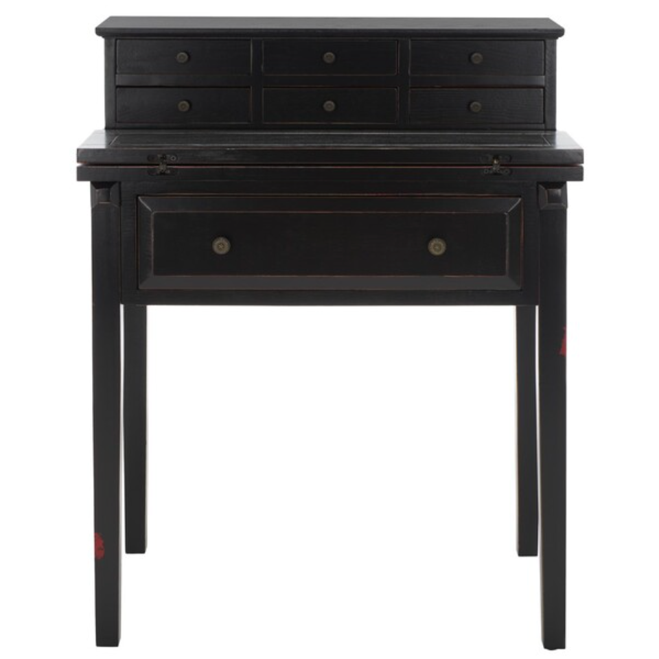 Abigail Fold Down Desk in Distressed Black