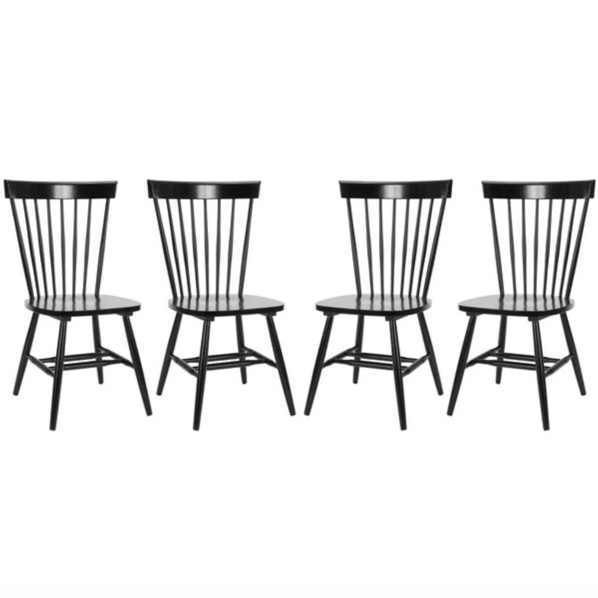 Parker 17'' Spindle Wood Dining Chair in Black (Set of 4)
