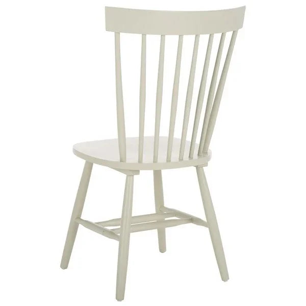 Parker Wood Dining Chair in Off-White with Spindle Back (Set of 4) - The Mayfair Hall