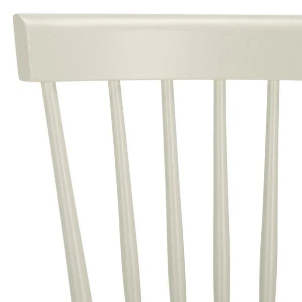 Parker Wood Dining Chair in Off-White with Spindle Back (Set of 4) - The Mayfair Hall