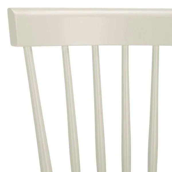 Parker Wood Dining Chair in Off-White with Spindle Back (Set of 4) - The Mayfair Hall