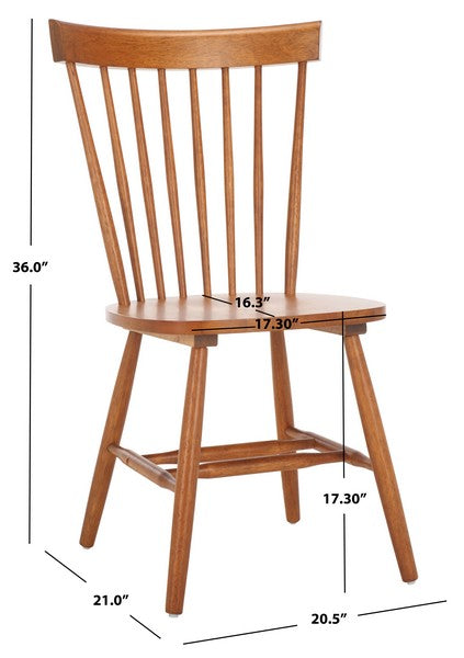 Parker Wood Spindle Back Dining Chair in Walnut (Set of 2)