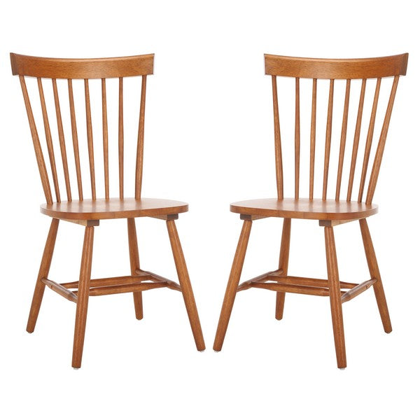 Parker Wood Spindle Back Dining Chair in Walnut (Set of 2)