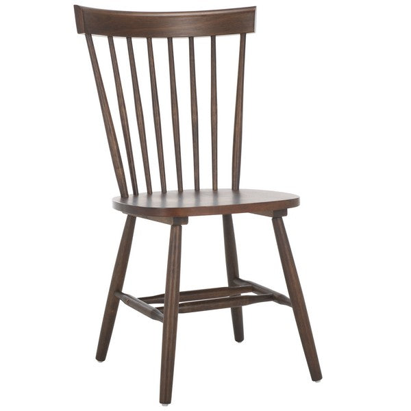 Parker Wood Spindle Back Dining Chair in Dark Walnut (Set of 2)