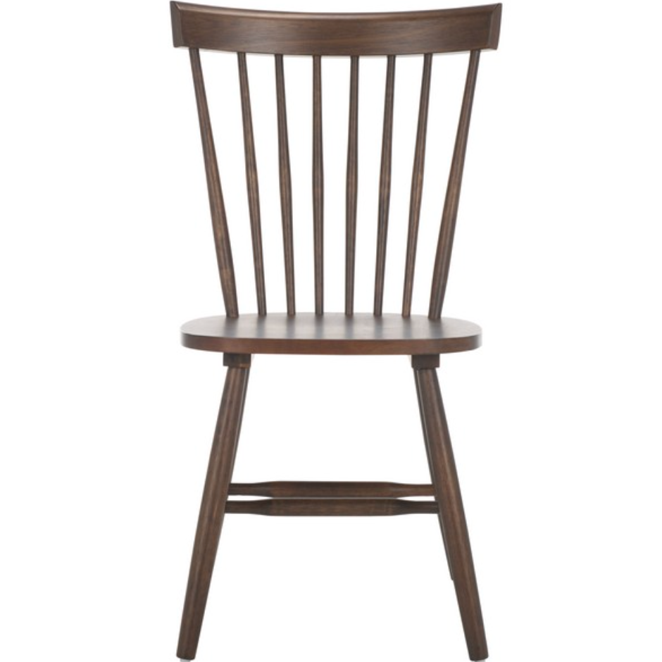 Parker Wood Spindle Back Dining Chair in Dark Walnut (Set of 2)