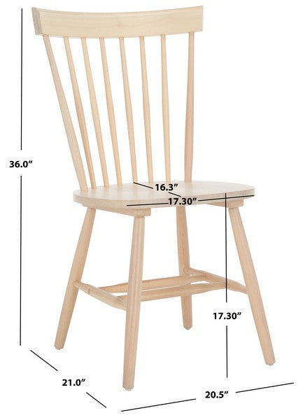 Parker Wood Spindle Back Dining Chair in Whitewashed (Set of 2)