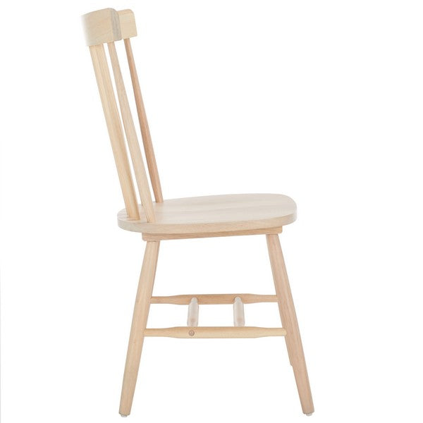 Parker Wood Spindle Back Dining Chair in Whitewashed (Set of 2)