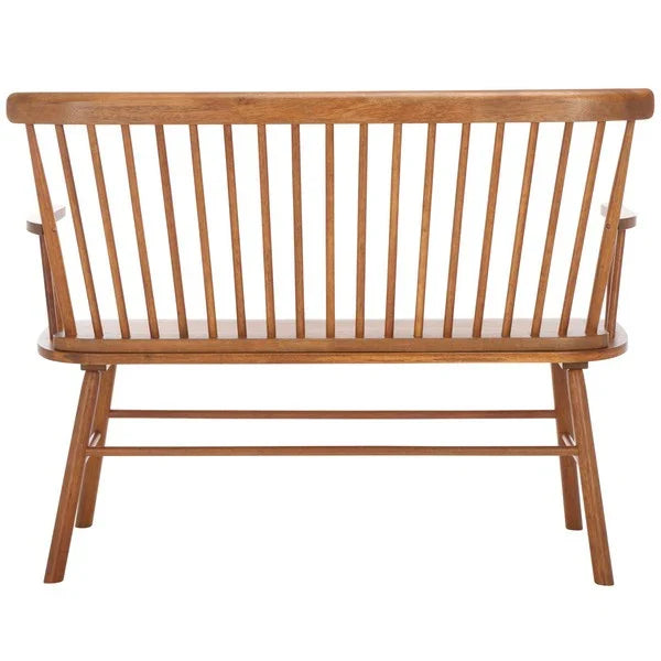 Addison Wood Loveseat in Natural with Spindleback