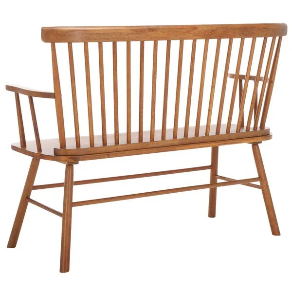 Addison Wood Loveseat in Natural with Spindleback