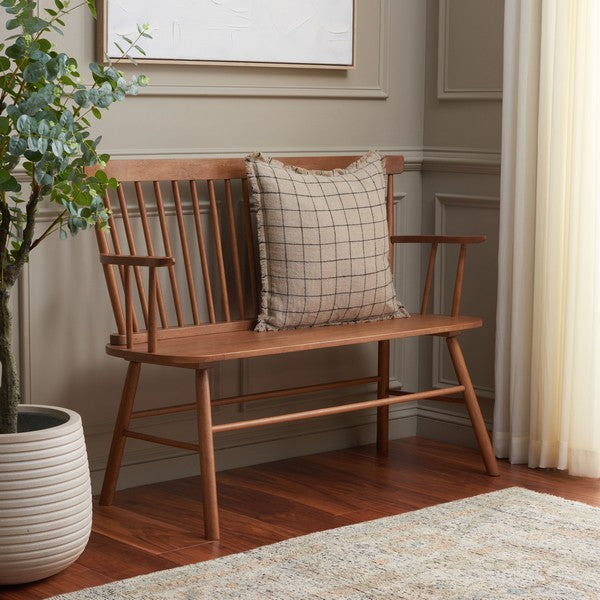 Addison Wood Loveseat in Natural with Spindleback