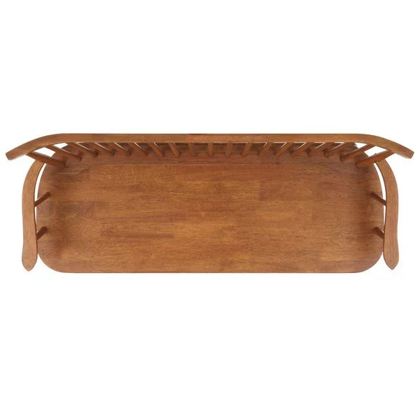 Addison Wood Loveseat in Natural with Spindleback